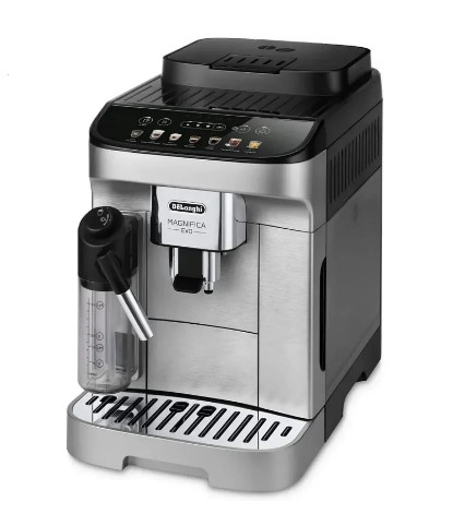 DeLonghi Magnifica Evo Milk ECAM290.85.SBX EX:1 (Espresso - Coffee - Iced Americano - Cappuccino - latte Macchiato - My Latte - Hot Water ) – Silver/Black