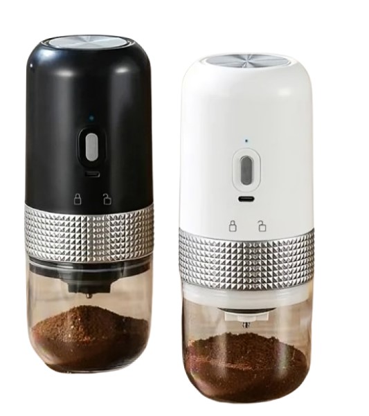 Portable Electric Coffee Grinder - White & Black