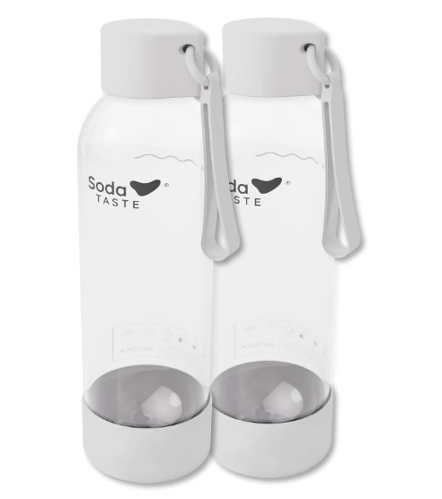 SodaTASTE 2 x 1 Litre Water Bottles (White)+(Black)