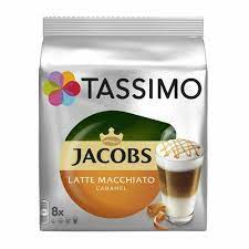 TASSIMO coffee Capsules Jacobs Latte Macchiato Caramel - 8 Milk + 8 Espresso