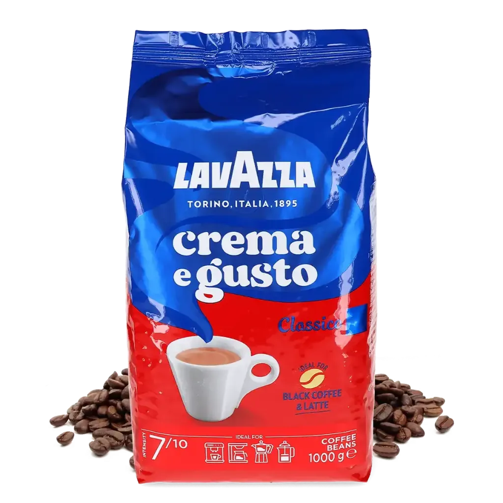 Lavazza - Whole Beans - Crema E Gusto - 1 Kg (ARABICA 30 - ROBUSTA 70)