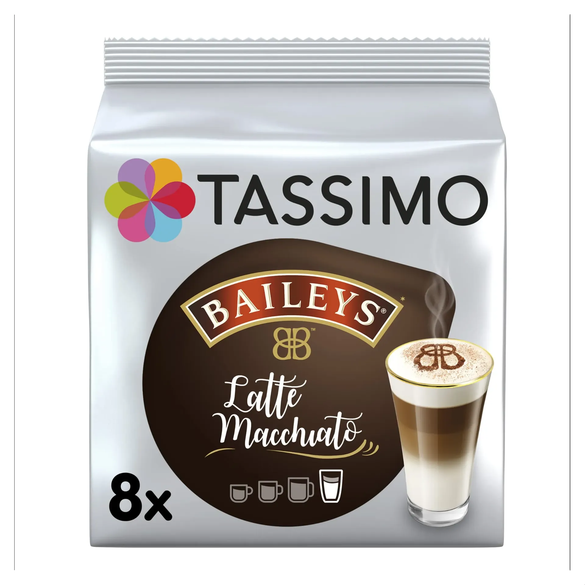 TASSIMO coffee Baileys latte Machiatto - 8 Capsules