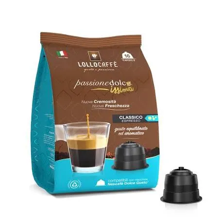 Dolce Gusto Compatibile Lollo Caffe - 16 Capsule Espresso Classico