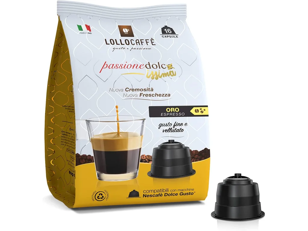 Dolce Gusto Compatibile Lollo Caffe - 16 Capsule Espresso ORO