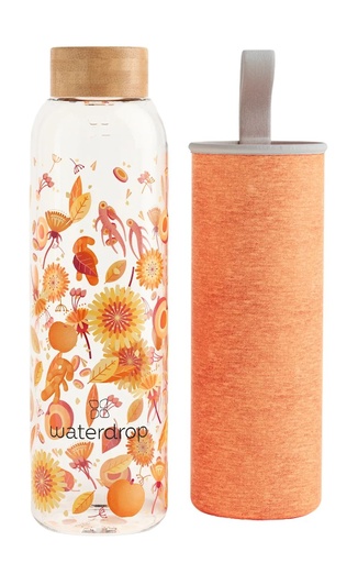 Waterdrop Glass Bottle - 400ml Orange