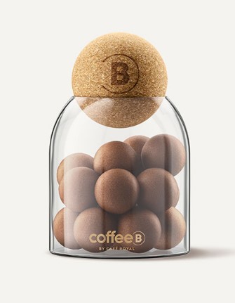Glass capsule holder with ball lid - Coffee B